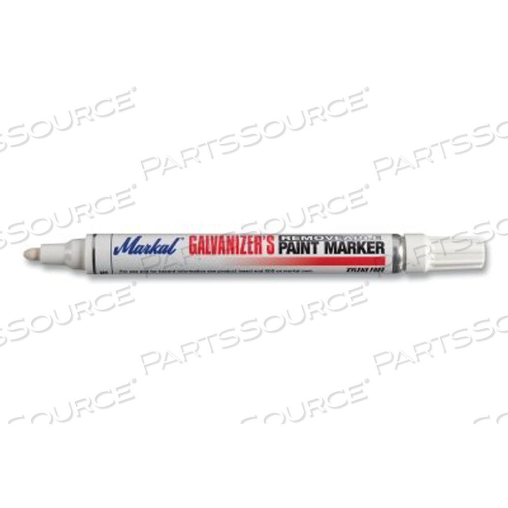 GALVANIZER'S REMOVABLE PAINT MARKER, WHITE, MEDIUM TIP, BULLET by Markal GALVANIZER'S REMOVABLE PAINT MARKER, WHITE, MEDIUM TIP, BULLET by Markal