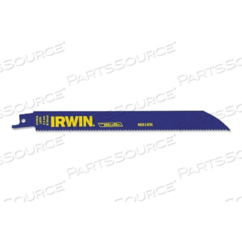 METAL & WOOD CUTTING RECIPROCATING BLADE WITH WELDTEC, 8 IN X 0.738 IN, 10 TPI, 50/PK by IRWIN Tools METAL & WOOD CUTTING RECIPROCATING BLADE WITH WELDTEC, 8 IN X 0.738 IN, 10 TPI, 50/PK by IRWIN Tools