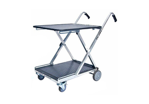 FOLDING CART, ALUMINUM, 28-1/2 IN HT PLATFORM, 27 IN LG TOP, 25 IN LG BOTTOM SHELF, 200 LB LOAD, 30 LB by Salesmaker Carts