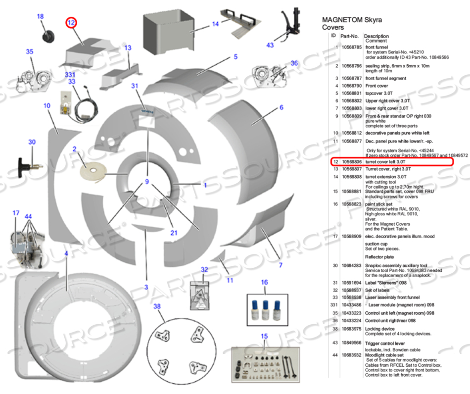 TURRET COVER LEFT 3.0T by Siemens Medical Solutions