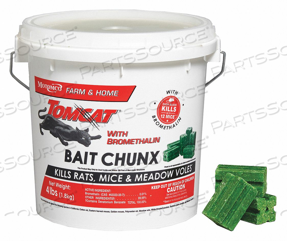 RODENTICIDE GREEN CHUNKS 4 LB PAIL by Motomco RODENTICIDE GREEN CHUNKS 4 LB PAIL by Motomco