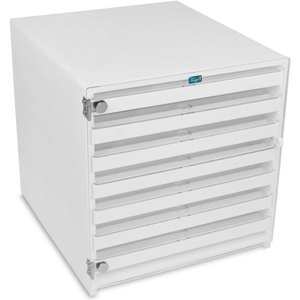 WHITE HDPE MEGA 108 COLUMN HPLC LOCKING STORAGE CABINET, 15"W X 16"D X 16"H by TrippNT, Inc