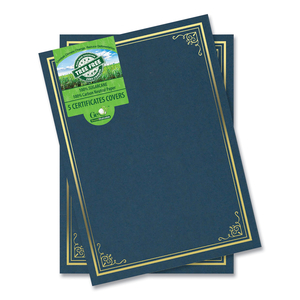 CERTIFICATE/DOCUMENT COVER, 9.75' X 12.5", NAVY WITH GOLD FOIL, 5/PACK by Geographics