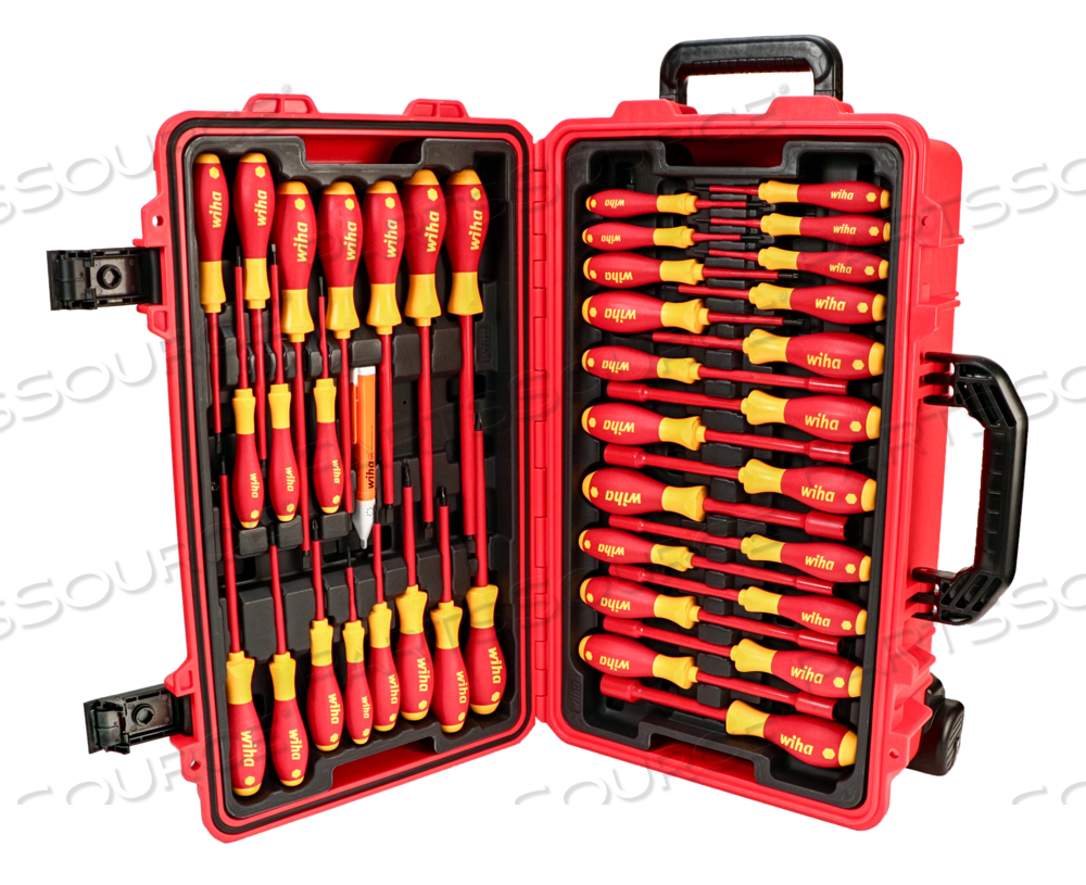 80 PIECE MASTER ELECTRICIAN'S INSULATED TOOLS SET IN ROLLING HARD CASE by Wiha Tools