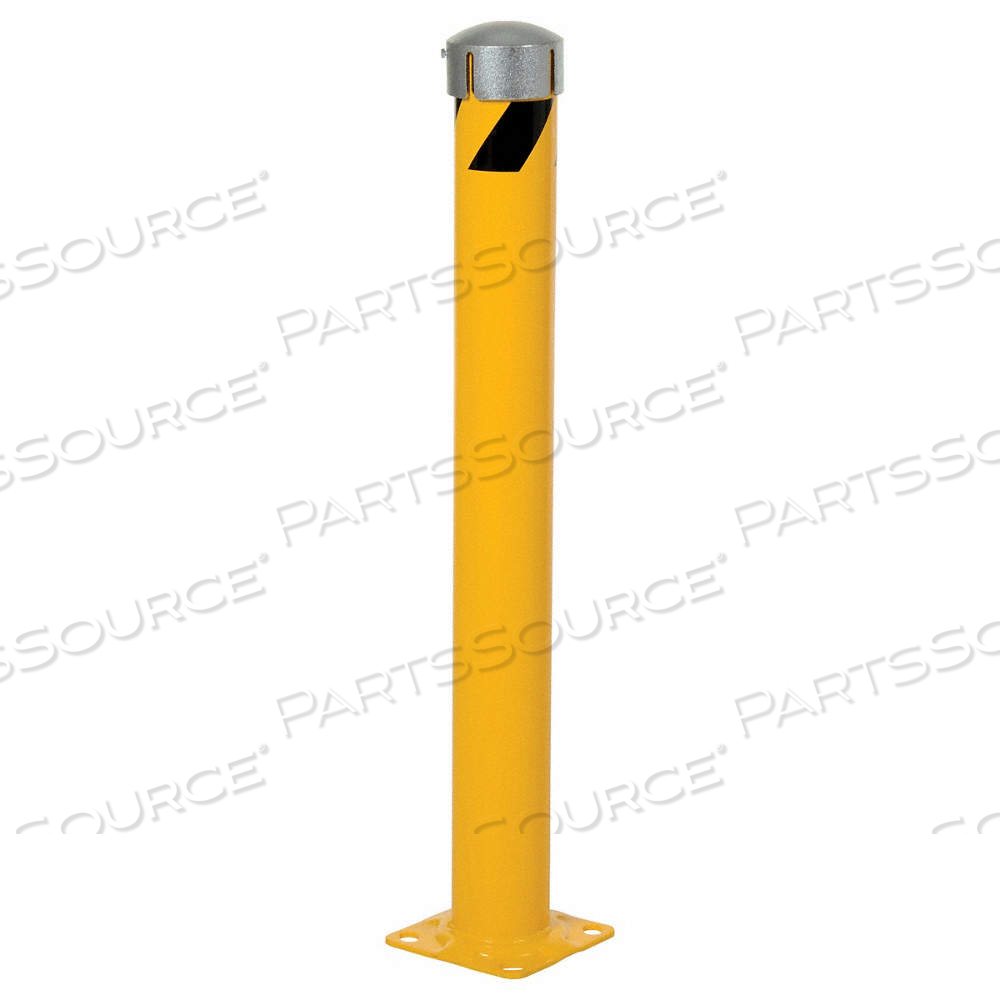 BOLLARD, BOLT-ON, 42 IN INSTALL HT, 4 1/2 IN DIA, CARBON STEEL, YELLOW by Approved Vendor