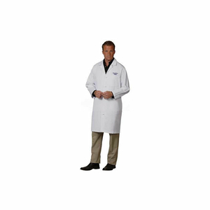 FASHION SEAL UNISEX KNOT BUTTON LAB COAT, 39-1/2"L, 100% COTTON, L, WHITE by Superior Surgical, LLC