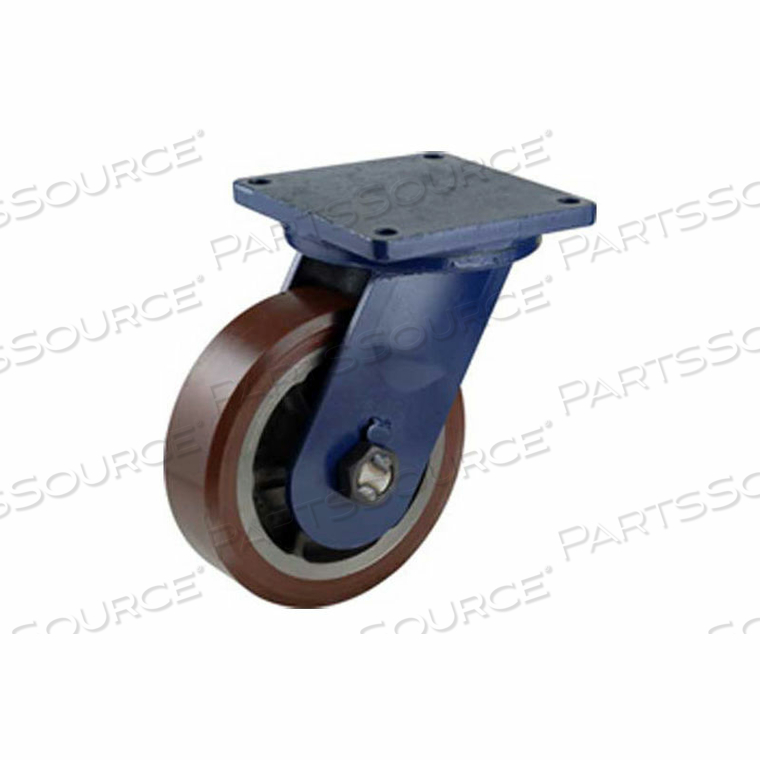 R-120 SERIES SWIVEL PLATE CASTER - POLYURETHANE 10"DIA. 4200 CAP. LB. 