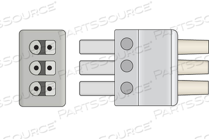 DRAEGER COMPATIBLE ECG LEADWIRE 3 LEADS PINCH/GRABBER BAG OF 1 