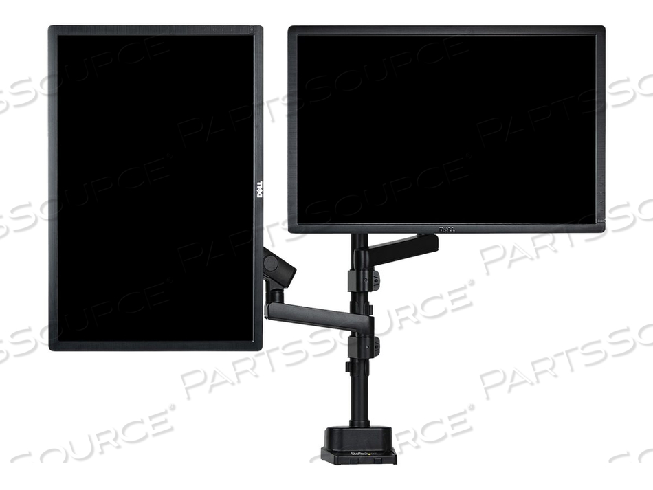 DESK MOUNT DUAL MONITOR ARM, FULL MOTION MONITOR MOUNT FOR 2X VESA DISPLAYS UP TO 32" (UP TO 17LB/8KG), ERGONOMIC VERTICAL STACKABLE ARMS, A by StarTech.com Ltd. DESK MOUNT DUAL MONITOR ARM, FULL MOTION MONITOR MOUNT FOR 2X VESA DISPLAYS UP TO 32" (UP TO 17LB/8KG), ERGONOMIC VERTICAL STACKABLE ARMS, A by StarTech.com Ltd.
