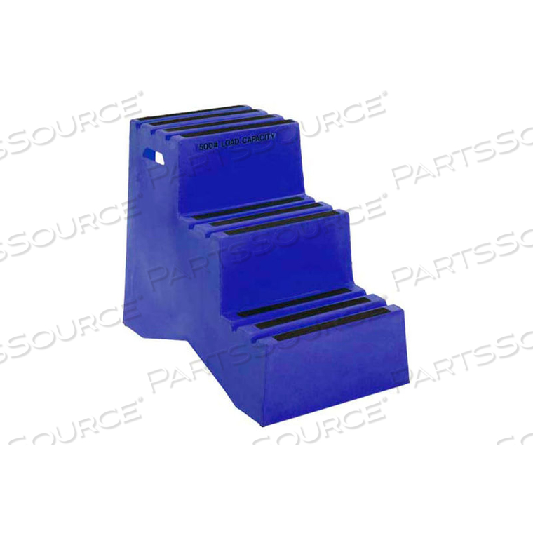 3 STEP PLASTIC STEP STAND - BLUE 20"W X 33-1/2"D X 28-1/2"H by US Roto Molding 3 STEP PLASTIC STEP STAND - BLUE 20"W X 33-1/2"D X 28-1/2"H by US Roto Molding