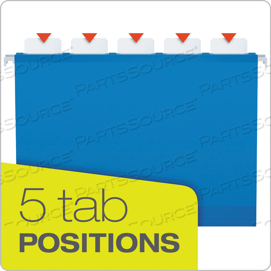 READY-TAB COLORED REINFORCED HANGING FOLDERS, LETTER SIZE, 1/5-CUT TABS, BLUE by Esselte Pendaflex Corp. READY-TAB COLORED REINFORCED HANGING FOLDERS, LETTER SIZE, 1/5-CUT TABS, BLUE by Esselte Pendaflex Corp.