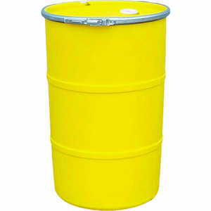 35 GALLON PLASTIC DRUM SS-OH-35 - OPEN HEAD WITH BUNG COVER - BOLT RING - YELLOW by US Roto Molding