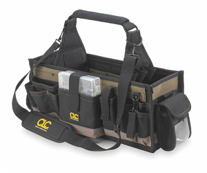 TOOL TOTE 43 POCKETS 23 X12 X15 BLACK by CLC (Custom Leathercraft)