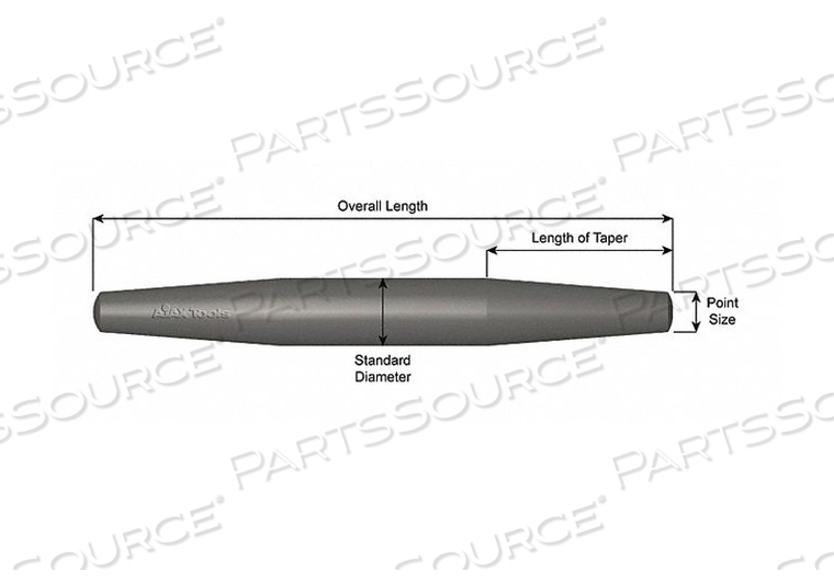 PIN DRIFT BARREL 8 LG 7/16 POINT by Ajax Tool Works
