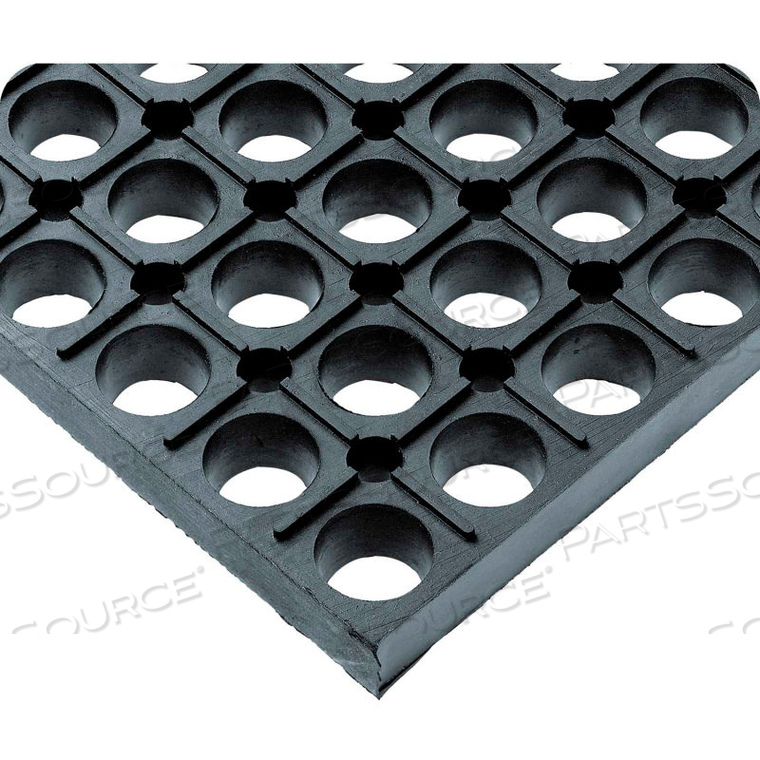 WEARWELL WORKSAFE GREASE RESISTANT DRAINAGE MAT 7/8" THICK 3' X 2-1/2' BLACK by Tennesee Mat Co