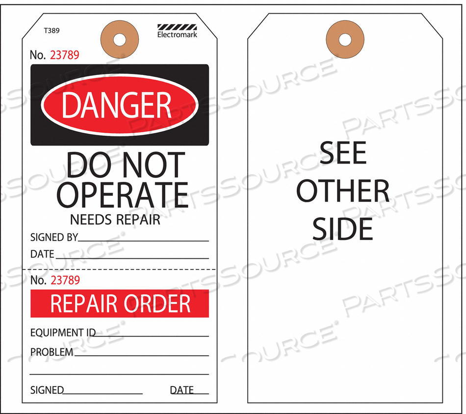 DANGER TAG 5-3/4 X 2-7/8 IN PK100 by Electromark DANGER TAG 5-3/4 X 2-7/8 IN PK100 by Electromark