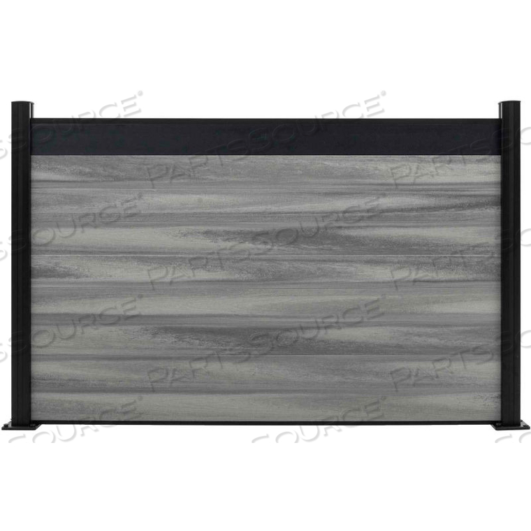 ESTATE 6'W X 4'H OXFORD GREY ALUMINUM/COMPOSITE HORIZONTAL FENCE - STARTER SECTION-SURFACE MOUNT by Jewett Cameron Companies
