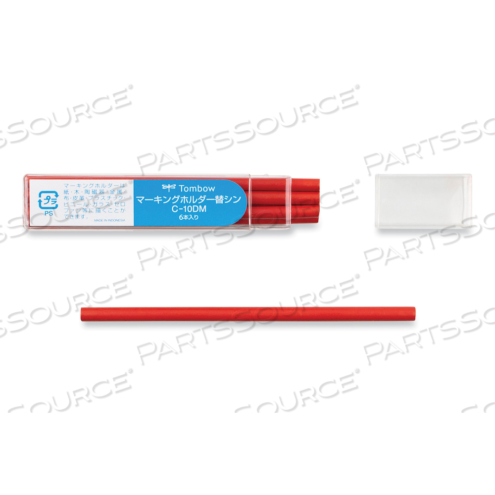 MECHANICAL WAX-BASED MARKING PENCIL REFILLS, 4.4 MM, RED by Tombow