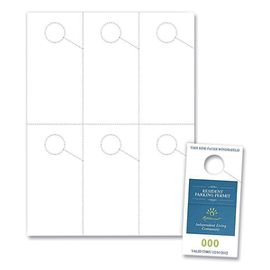 MICRO-PERFORATED PARKING PASS, 110 LB INDEX WEIGHT, 8.25 X 11, WHITE, 6 PASSES/SHEET, 50 SHEETS/PACK by Blanks USA