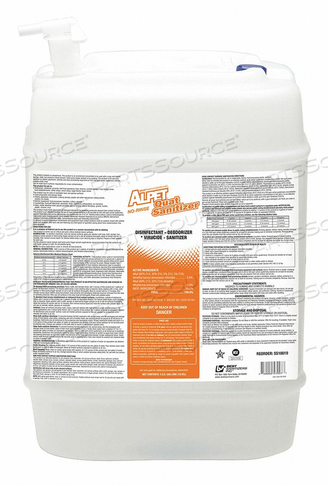 LIQUID SANITIZER 5 GAL.PAIL by Best Sanitizers Inc.