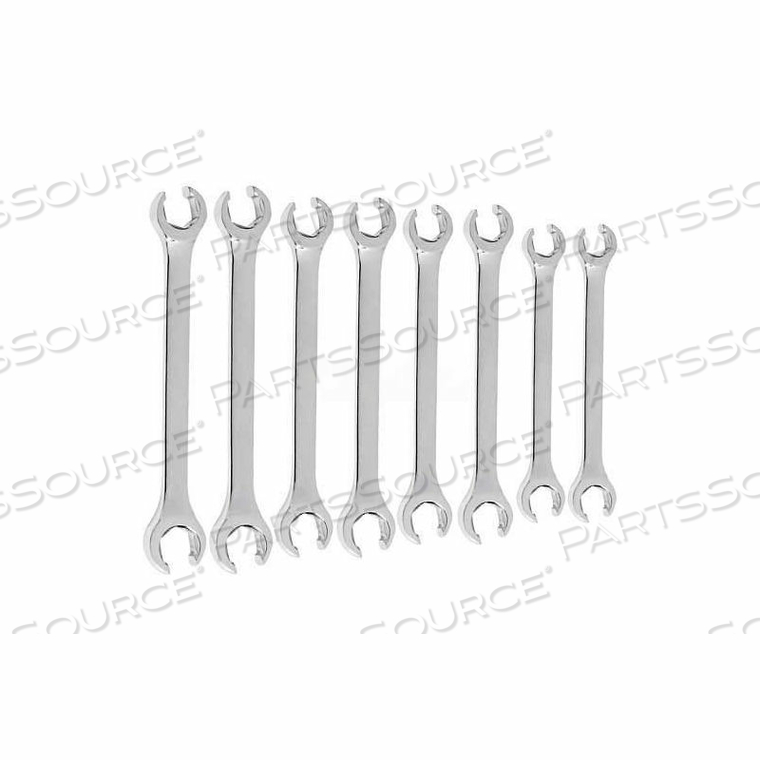 8 PIECE FRACTIONAL & METRIC FLARE NUT WRENCH SET, 6 POINT 