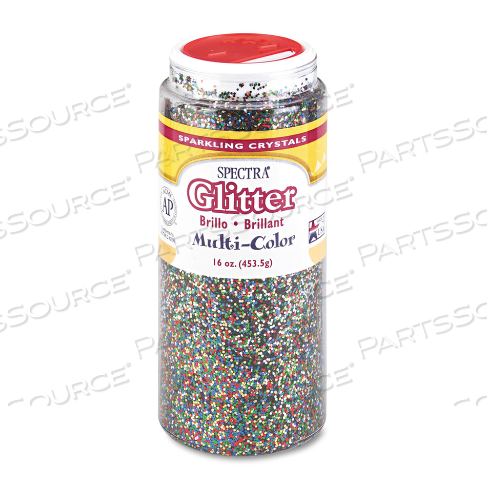 SPECTRA GLITTER, 0.04 HEXAGON CRYSTALS, MULTICOLOR, 16 OZ SHAKER-TOP JAR 