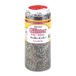 SPECTRA GLITTER, 0.04 HEXAGON CRYSTALS, MULTICOLOR, 16 OZ SHAKER-TOP JAR by Pacon