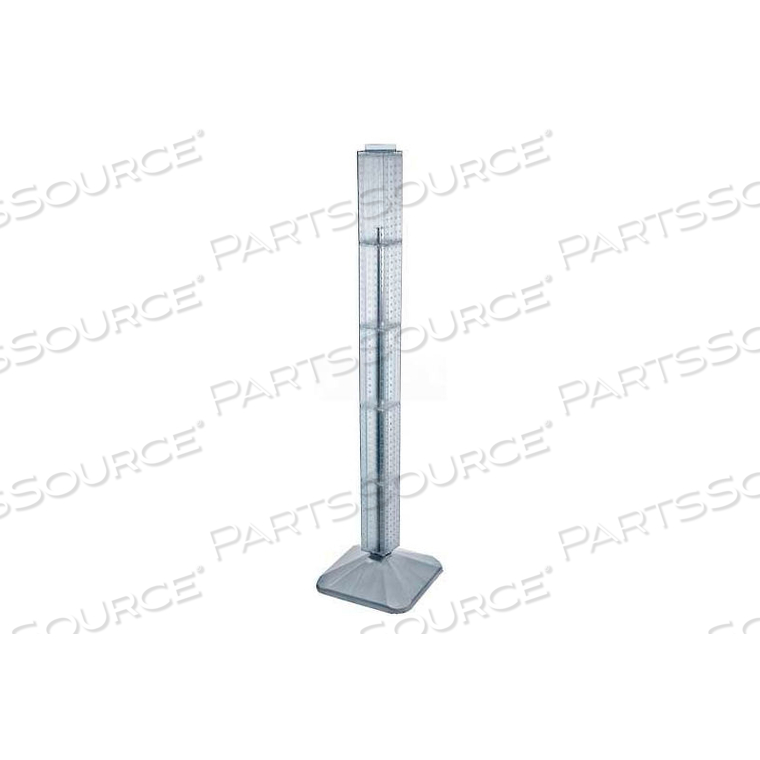 48" PEGBOARD REVOLVING FLOOR DISPLAY, 4-SIDED, CLEAR TRANSLUCENT,1 PIECE by Azar International