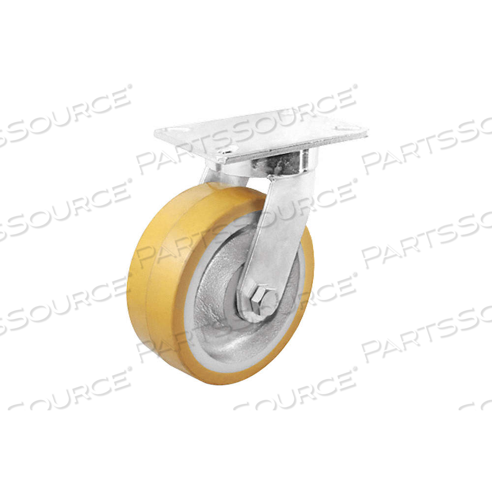 KINGPINLESS PLATE CASTER, 8 IN WHEEL DIA., 2500 LB, 10 1/8 IN MOUNTING HT, FIRM by Approved Vendor