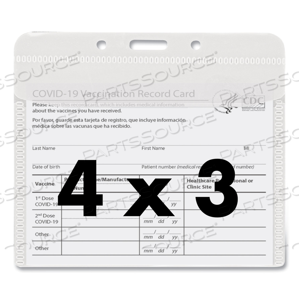 PVC-FREE BADGE HOLDERS, HORIZONTAL, CLEAR 4.5" X 4" HOLDER, 4.13" X 3.13" INSERT by Advantus