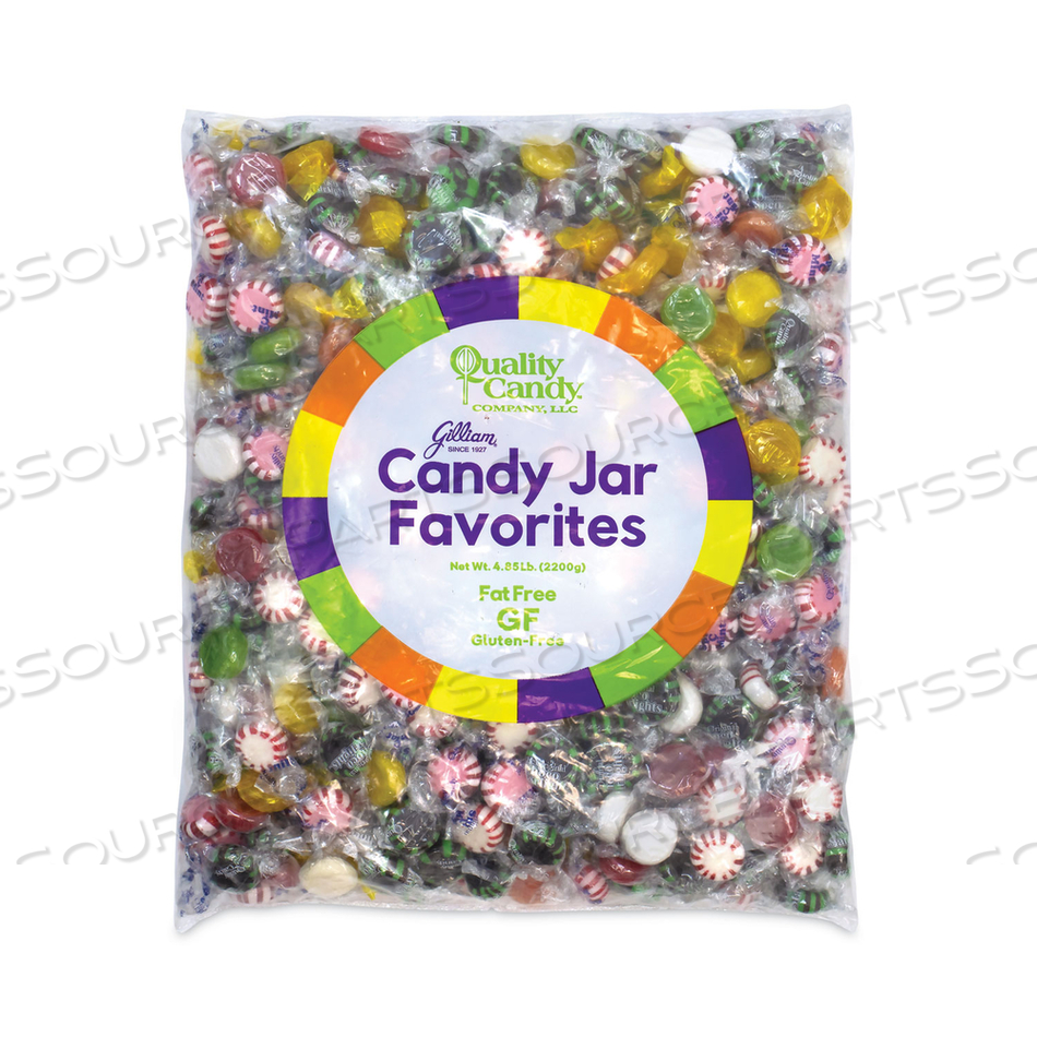 CANDY JAR FAVORITES, ASSORTED FLAVORS, 5 LB, 90 PIECES/JAR 