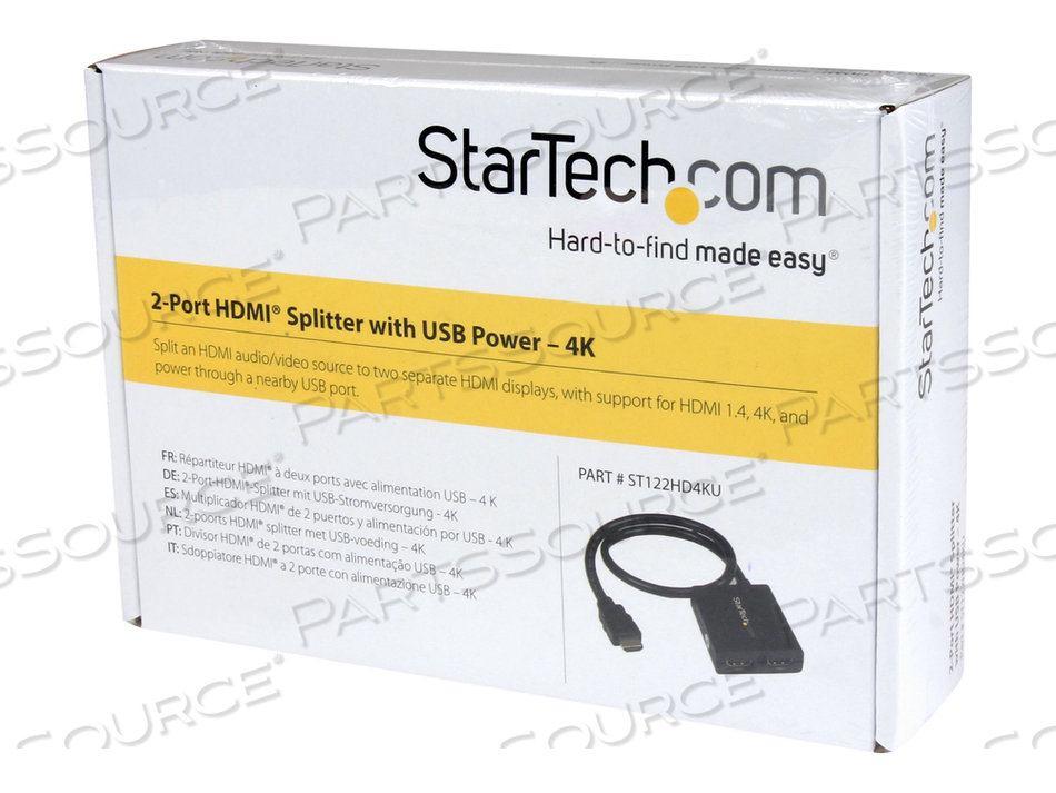 4K HDMI 2-PORT VIDEO SPLITTER – 1X2 HDMI SPLITTER – POWERED BY USB OR POWER ADAPTER – 4K 30HZ by StarTech.com Ltd.