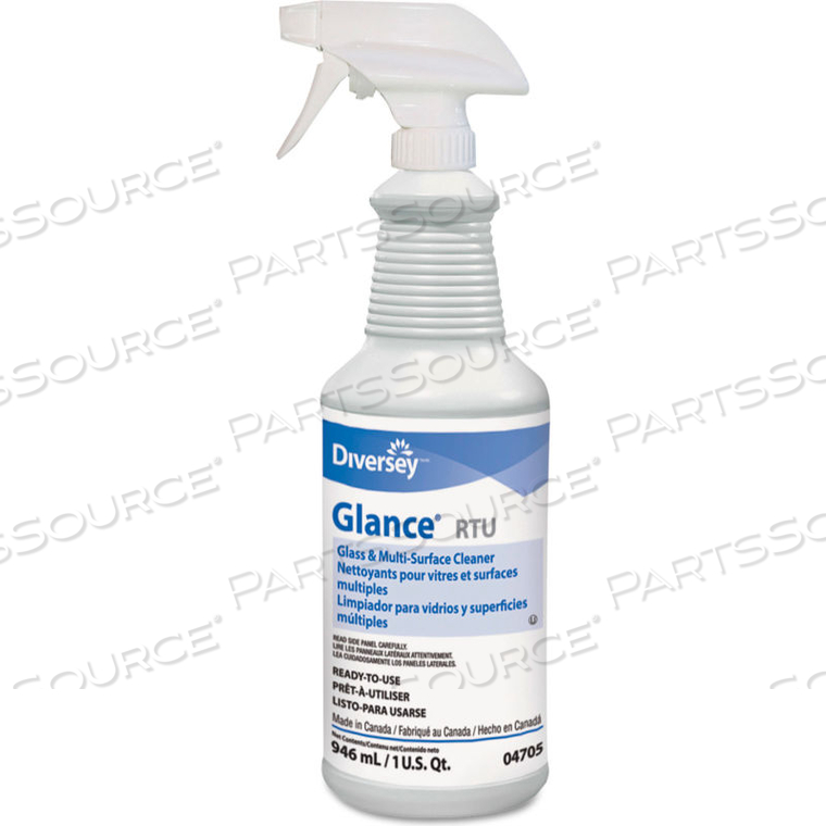GLANCE GLASS & MULTI-SURFACE CLEANER, 32 OZ. TRIGGER SPRAY BOTTLE, 12 BOTTLES - 04705 by Diversey