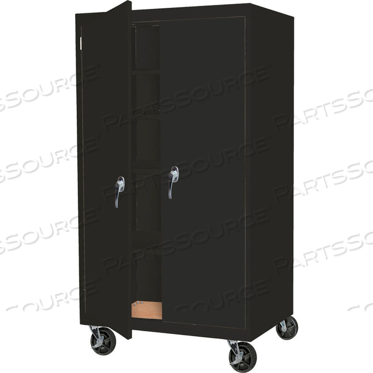 MOBILE STORAGE CABINET ASSEMBLED 48X24X72 BLACK by Steel Cabinets USA, Inc
