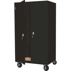 MOBILE STORAGE CABINET ASSEMBLED 48X24X72 BLACK by Steel Cabinets USA, Inc