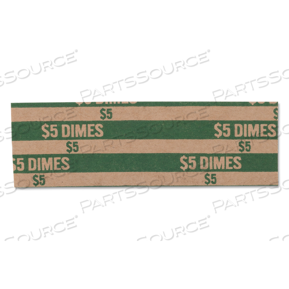 FLAT COIN WRAPPERS, DIMES, $5 by Pap-R Products FLAT COIN WRAPPERS, DIMES, $5 by Pap-R Products