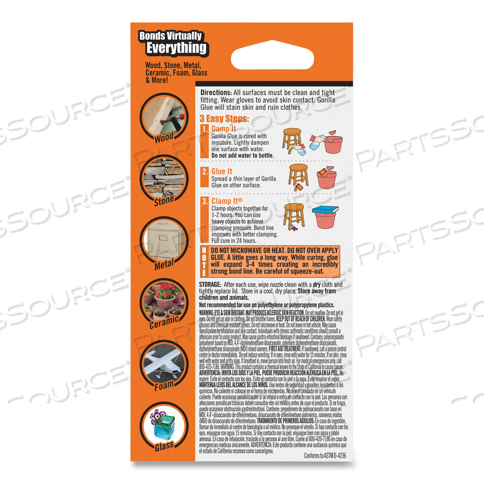 ORIGINAL FORMULA GLUE, 2 OZ, DRIES LIGHT BROWN by Gorilla Glue