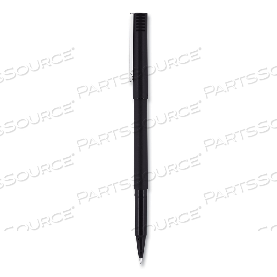 ROLLER BALL PEN, STICK, MICRO 0.5 MM, BLACK INK, BLACK MATTE BARREL by Uni-Ball