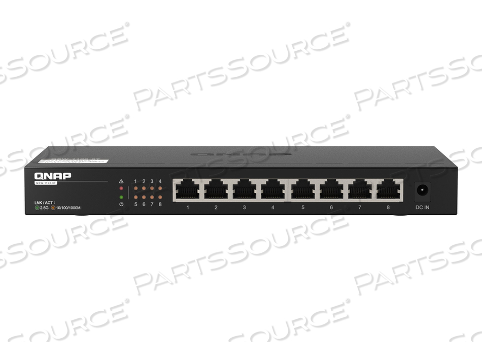 QSW-1108-8T, SWITCH, UNMANAGED, 8 X 10/100/1000/2.5G, DESKTOP by QNAP Security