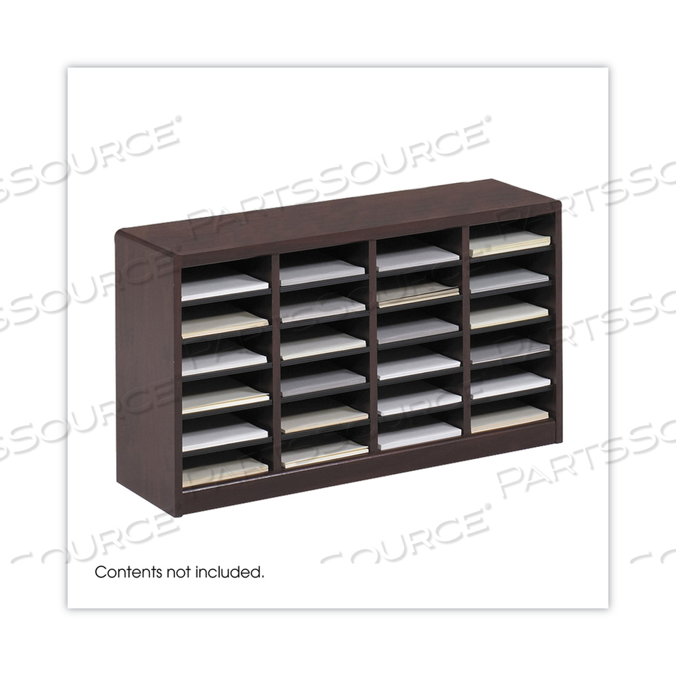 WOOD/FIBERBOARD E-Z STOR SORTER, 24 COMPARTMENTS, 40 X 11.75 X 23, MAHOGANY by Safco