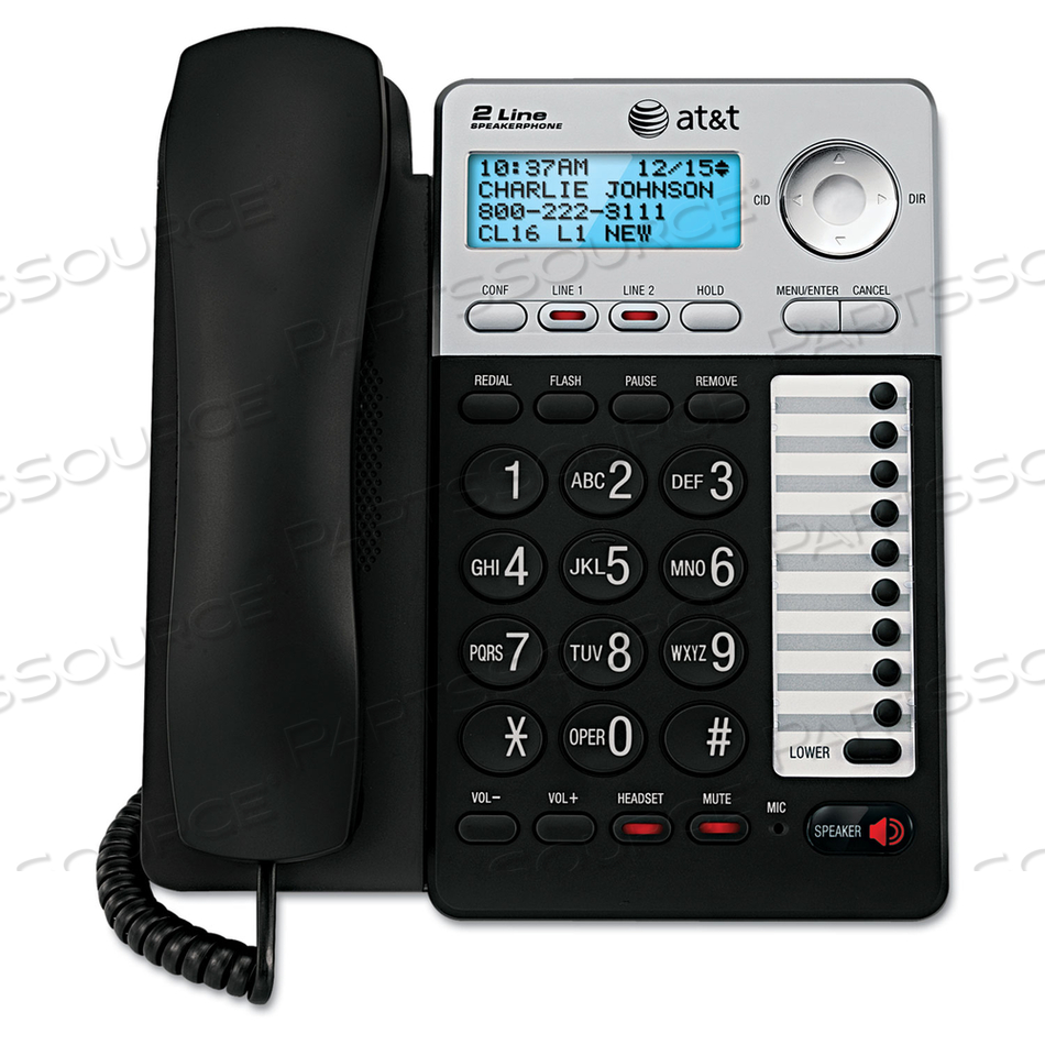CORDED PHONE SYSTEM W/CALLER ID BLACK by AT&T