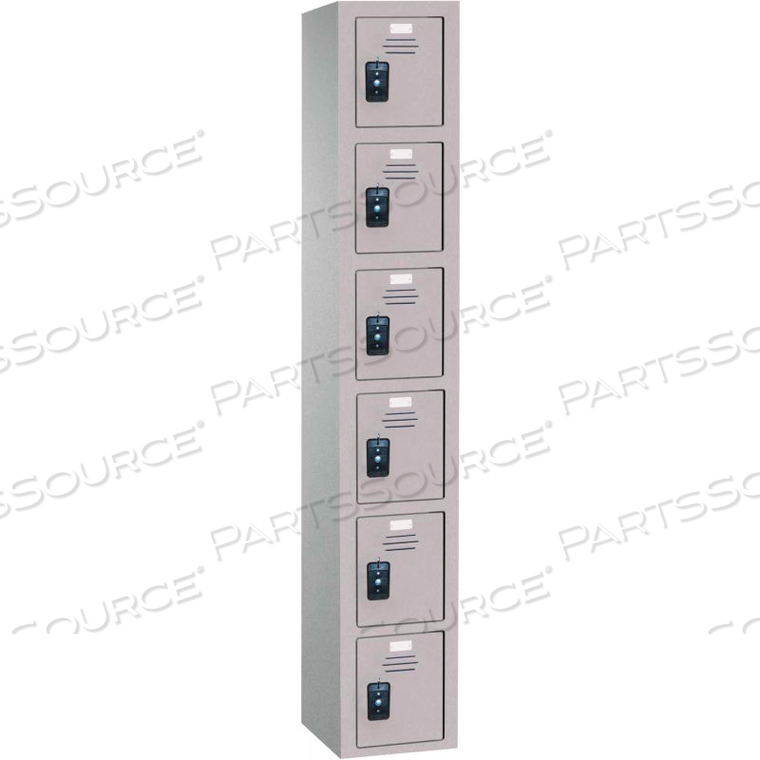 STORAGE FIVE TIER 5 DOOR TRADITIONAL PLASTIC LOCKER, 12"WX18"DX12"H, BLUE, ASSEMBLED by Asi Group