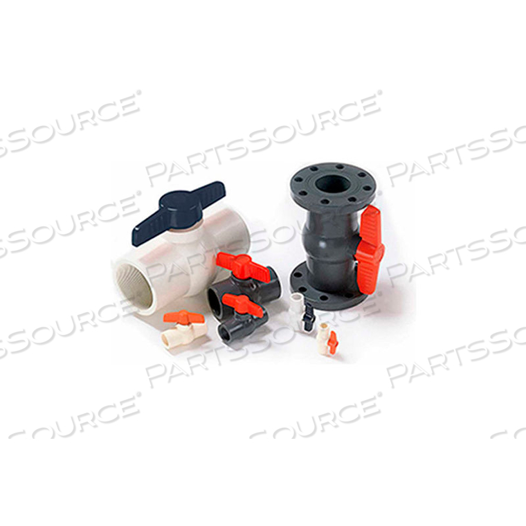 1-1/4 IN. PVC 1-PIECE BALL VALVE - SCHE. 40 - 150 PSI - IPS 