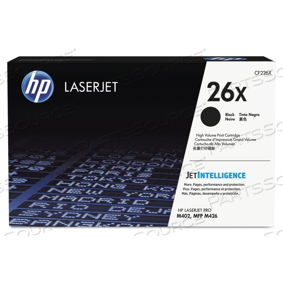 TONER CARTRIDGE, REPLACEMENT FOR HP 26X LASERJET PRO M402, MFP M426 HIGH YIELD BLACK (9,000 YIELD) 