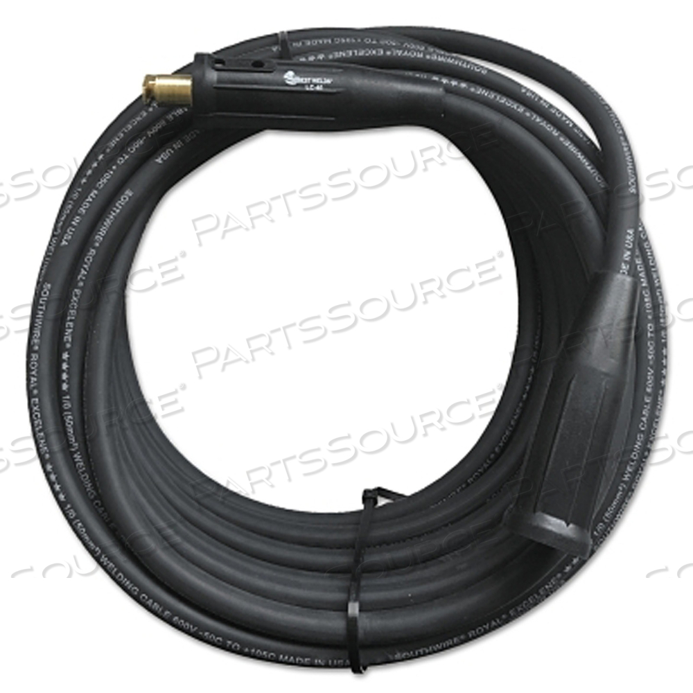 WELDING CABLE ASSEMBLY, 2/0 AWG, 100 FT, BEST WELDS, WITH LC40 MALE/FEMALE, BALL POINT CONNECTION 