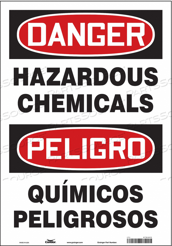 CHEMICAL SIGN 14 W 20 H 0.004 THICK 