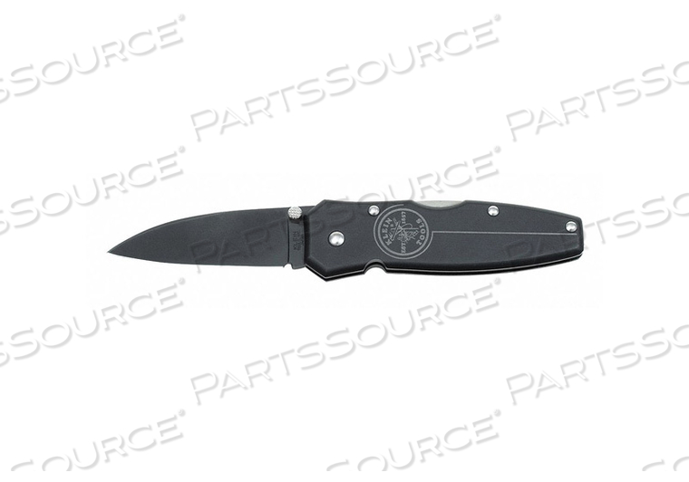 LIGHTWEIGHT LOCKBACK KNIFE, 2-1/2 IN DROP POINT BLADE, BLACK HANDLE by Klein Tools