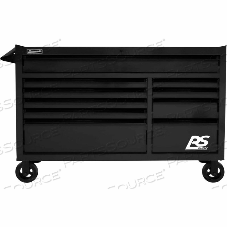 RS PRO SERIES 54-1/2"W X 24"D X 40-3/8"H 10 DRAWER BLACK ROLLER TOOL CABINET by Homak Manufacturing