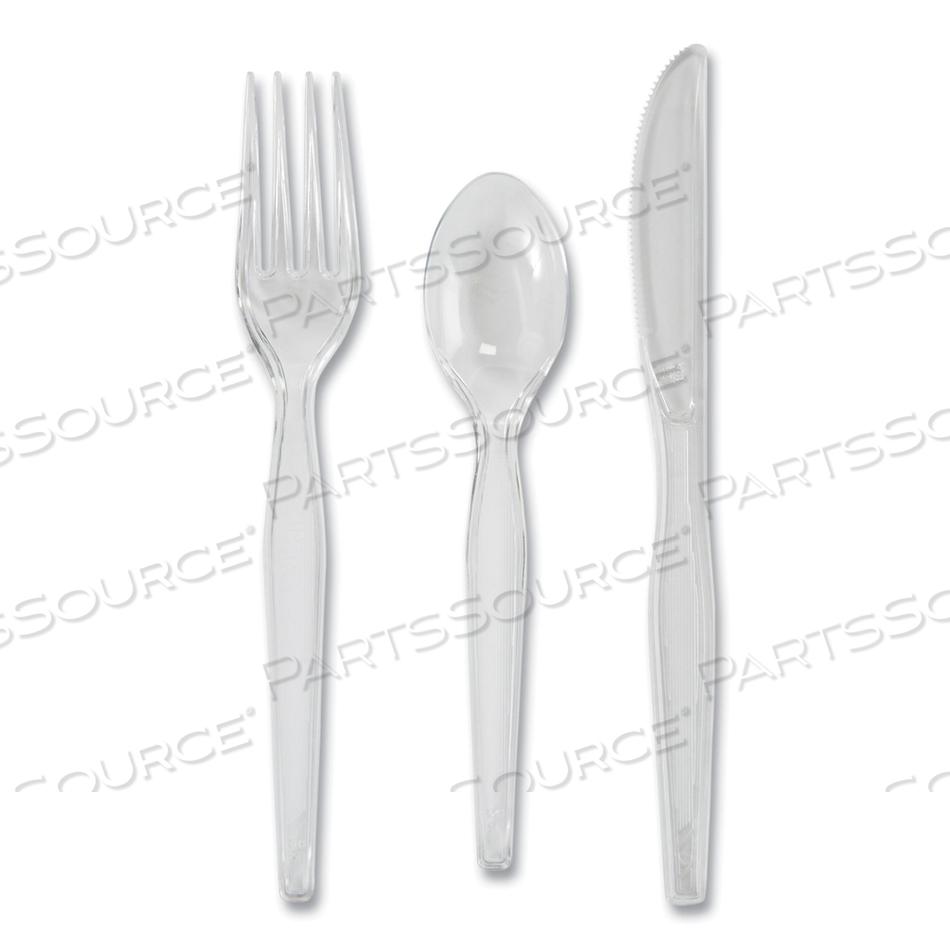 HEAVYWEIGHT POLYSTYRENE CUTLERY, CLEAR, KNIVES/SPOONS/FORKS by Dixie