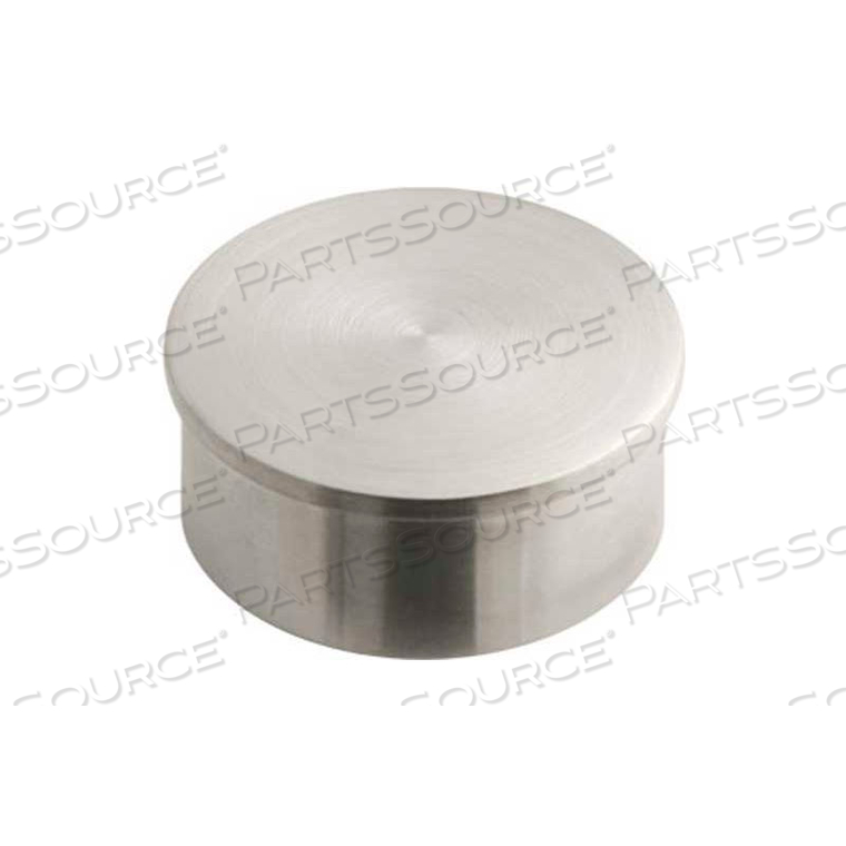 END CAP, FLUSH, FOR 2" TUBING, SATIN STAINLESS STEEL by Lavi
